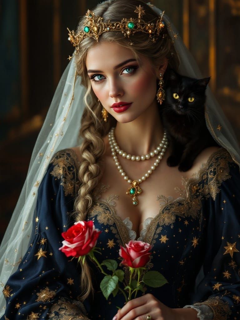 Medieval Queen in Byzantine-Inspired Splendor