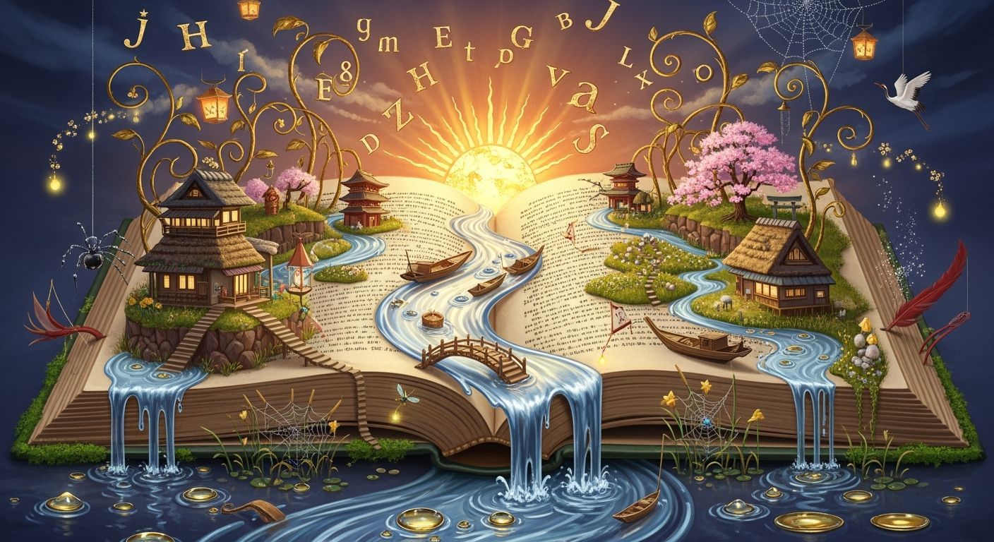 Miniature Japanese World in Ancient Book