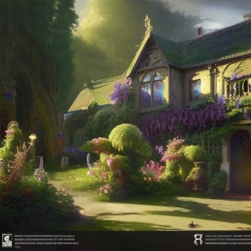 Gothic Cottagecore Crystal Shop and Flower Garden