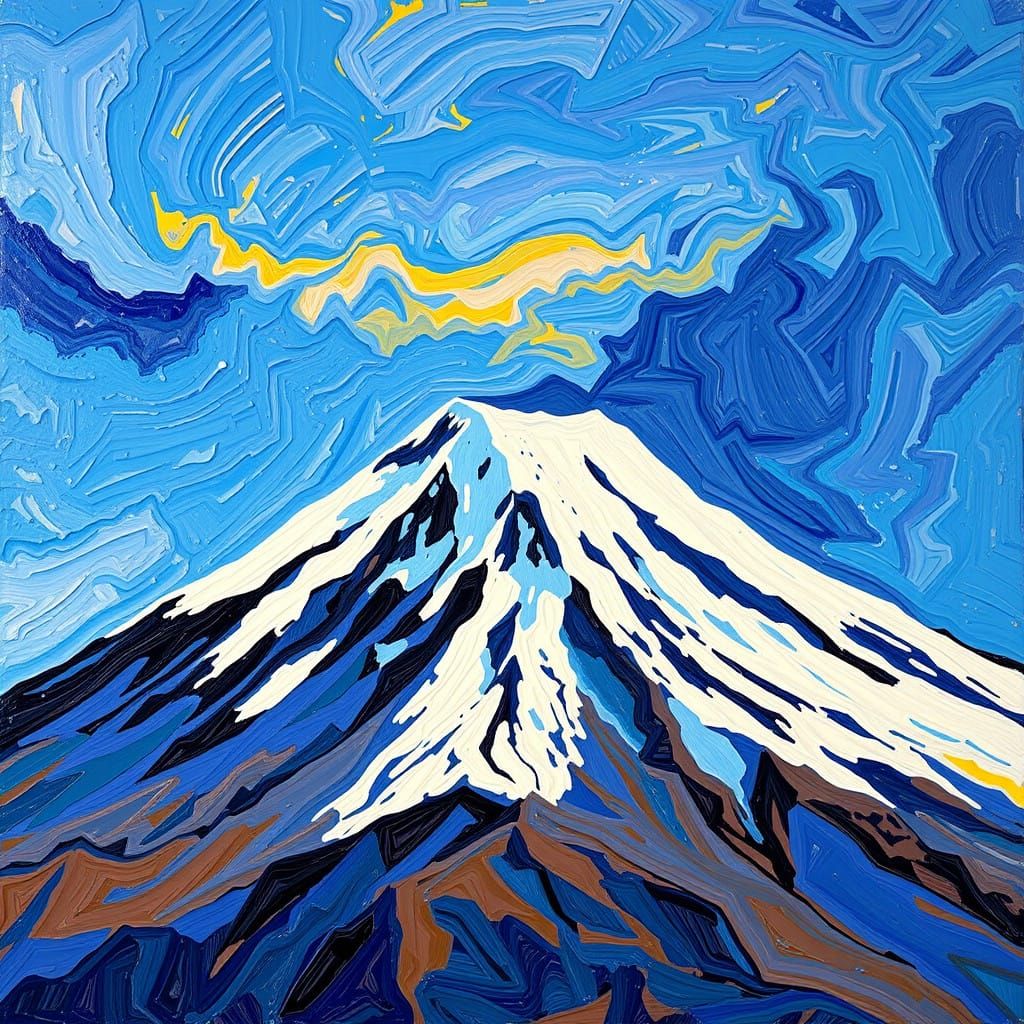 Majestic Snow-Capped Kilimanjaro in Vibrant Neo-Expressionis...