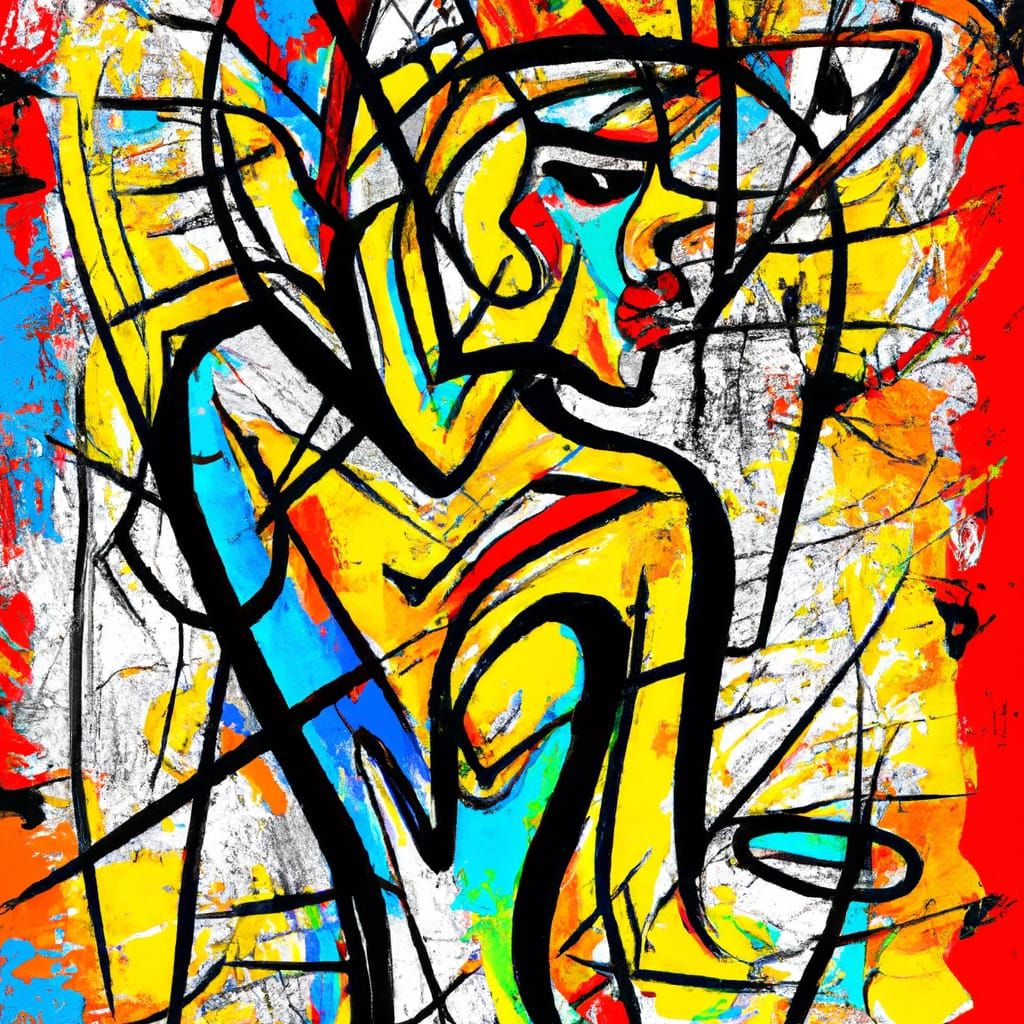 Powerful Woman in Basquiat's Molten Style