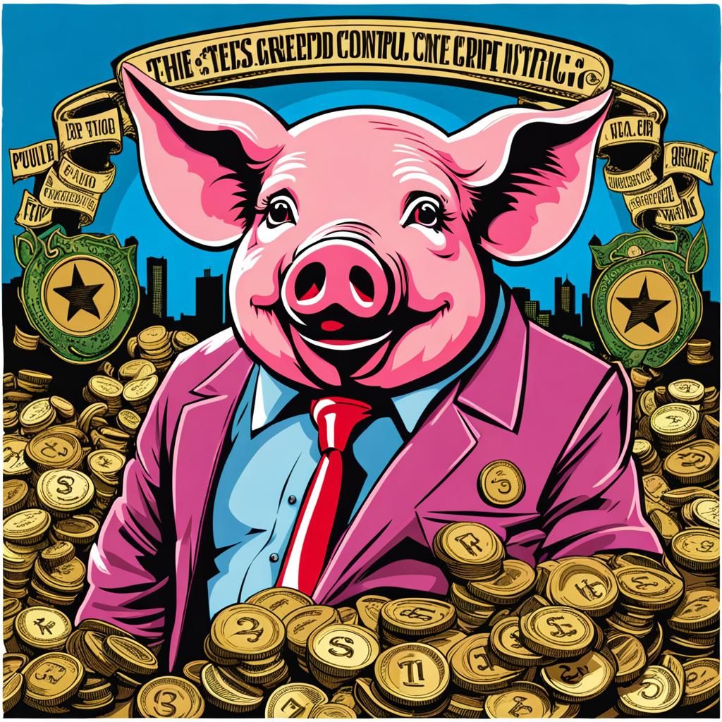 Pigs Representing Political Corruption and Greed