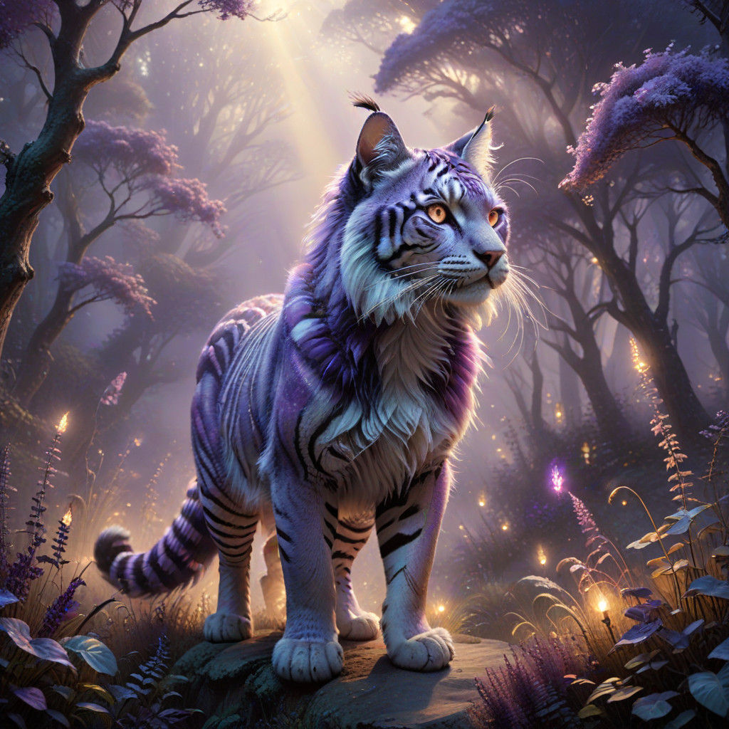 Fantasy Feline in a Whimsical Misty Realm