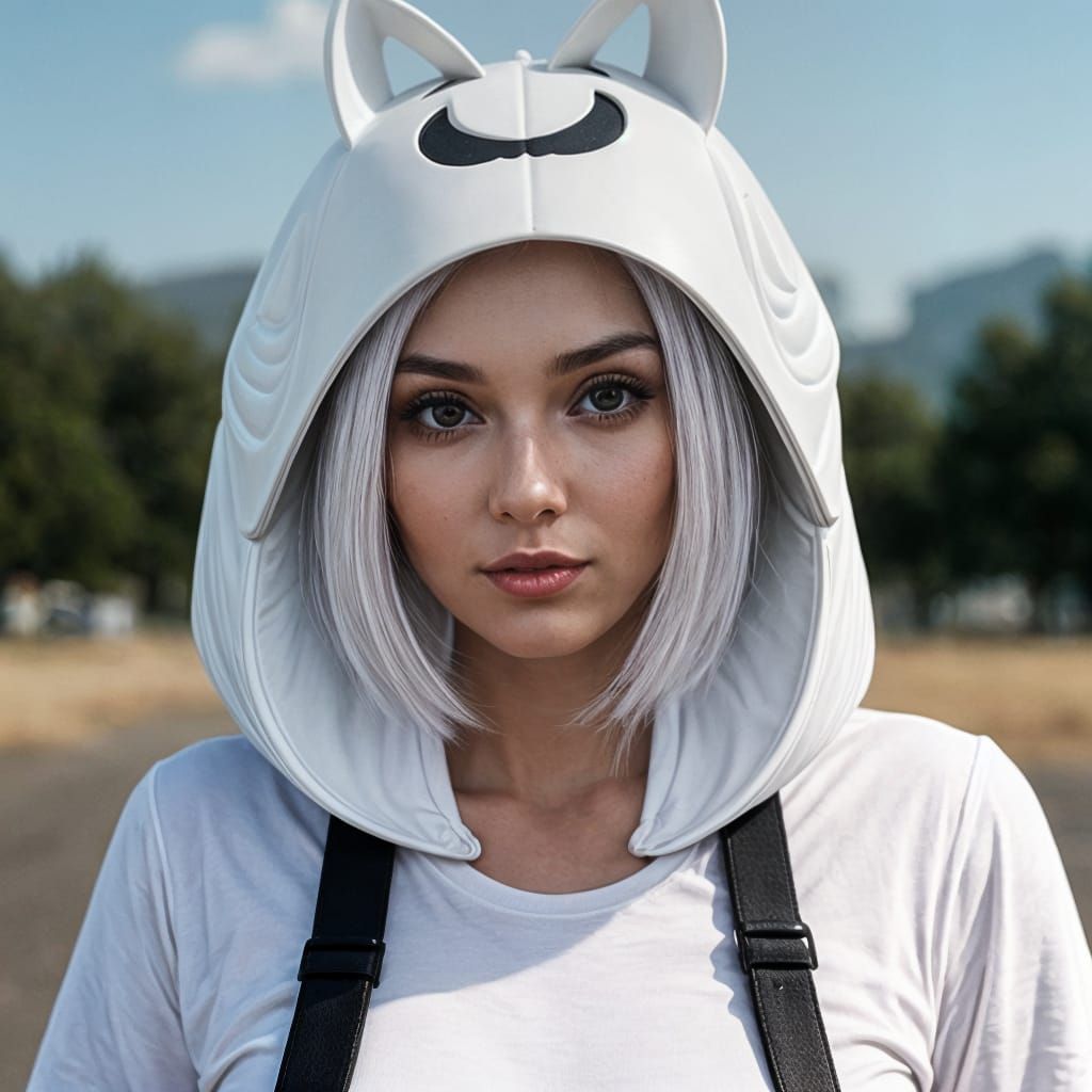 Attractive Woman in Cyberpunk Inspired Headgear