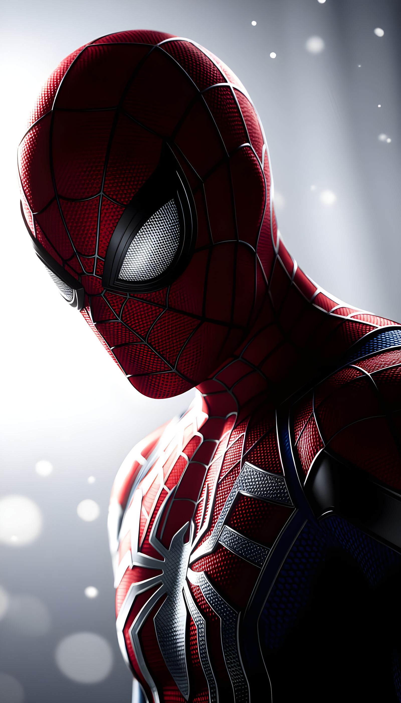 Spider-Man in Dark Spotlight, High Contrast Wallpaper