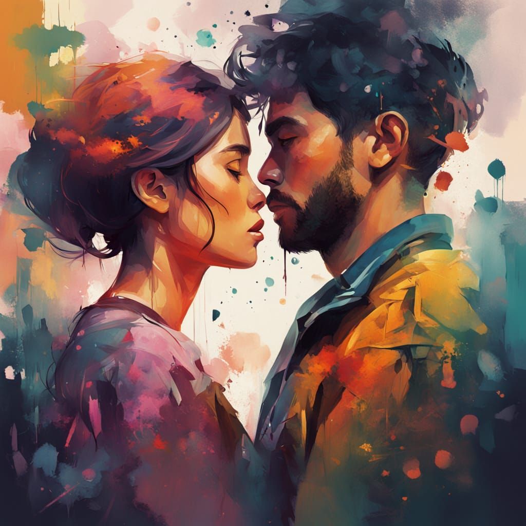 Tender Couple Embracing in Warm Golden Light