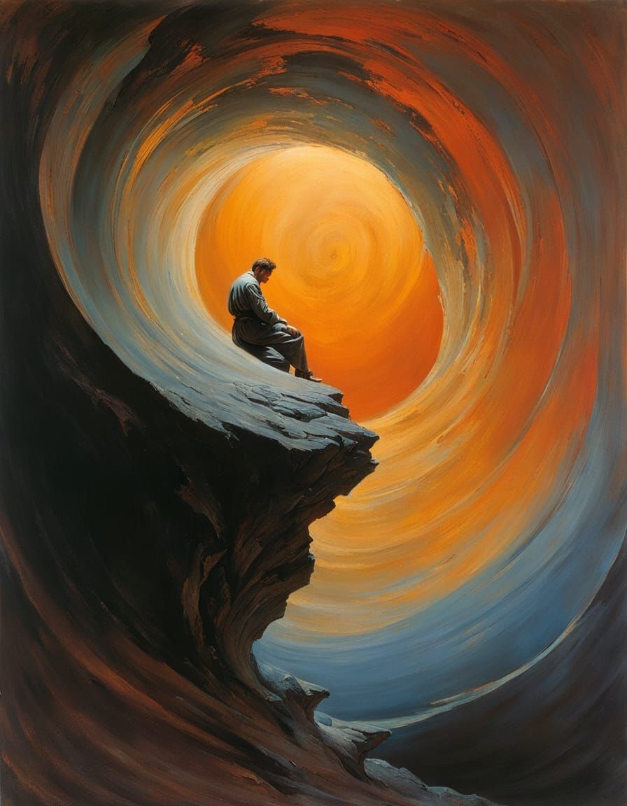 Vibrant Abyssal Portrait in Tempera