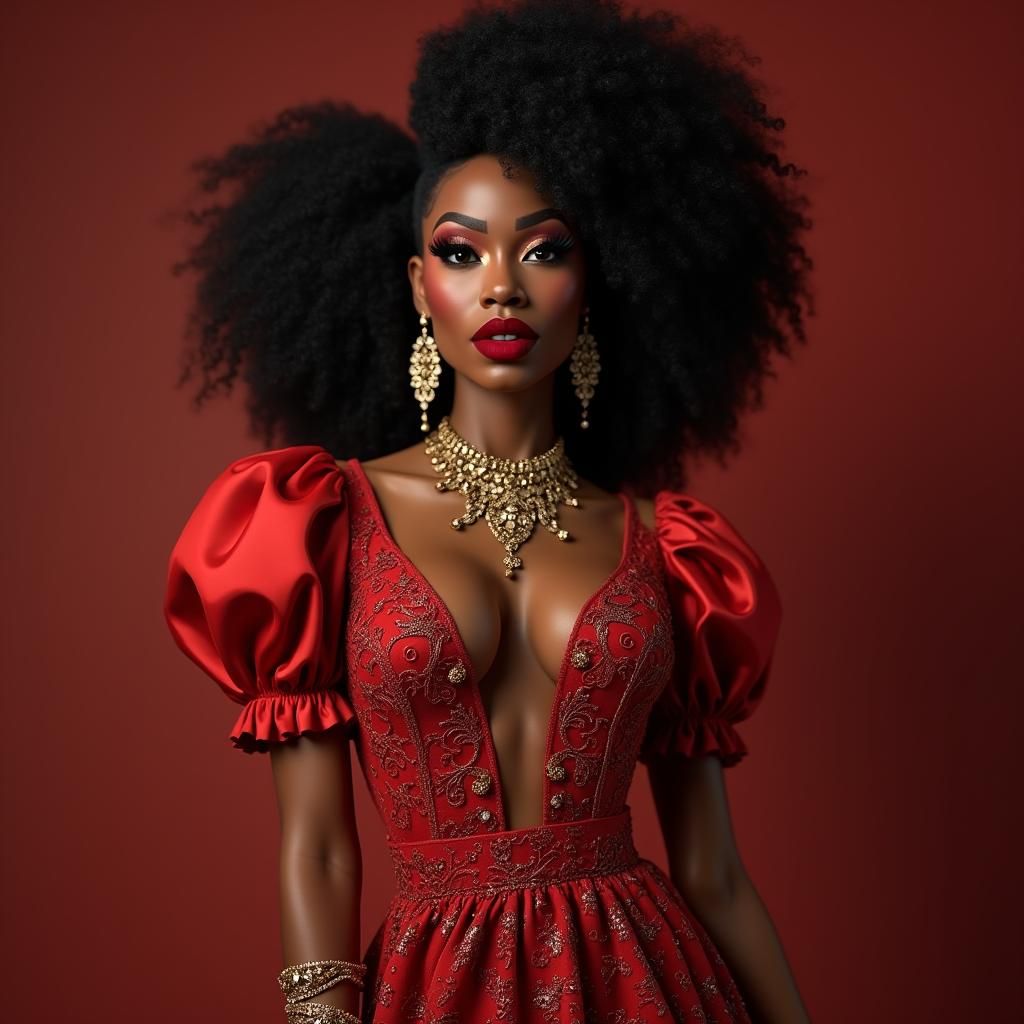 Glamorous Drag Queen in Art Nouveau Style