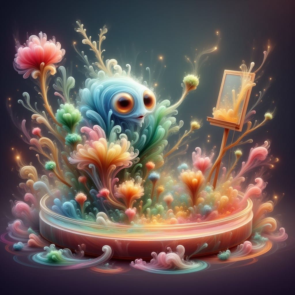 Cheerful Microbe Paints Miniature World in Children's Book S...