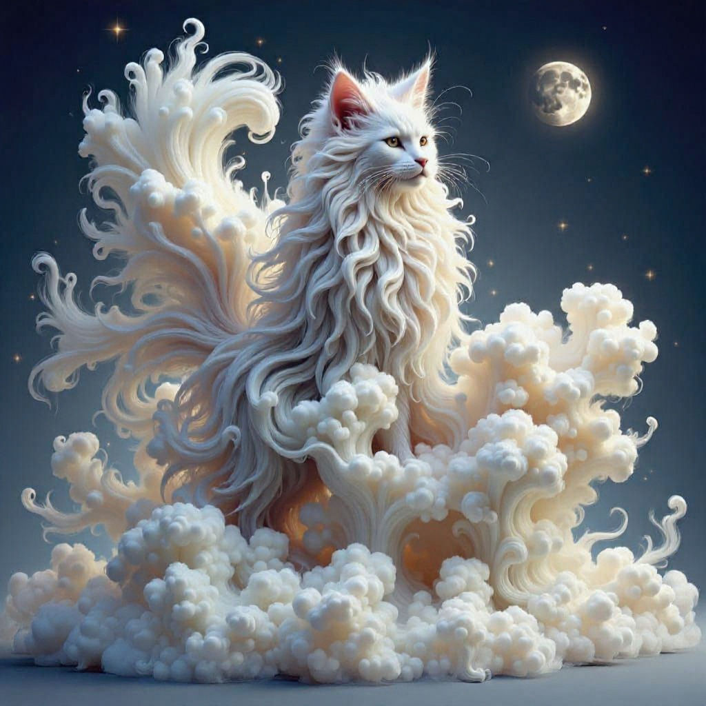 Cloud Himalayan Cat in Ethereal Style