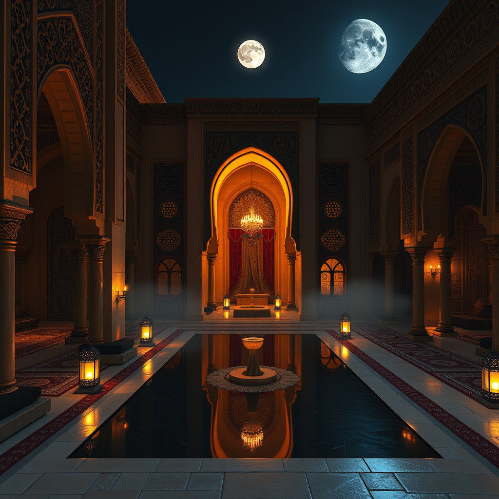 Mystical Moorish Palace in Desert Oasis