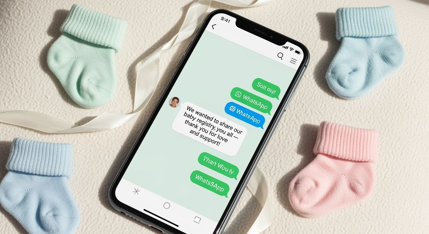 Cozy Smartphone Mockup: Pastel Group Chat & Baby Items