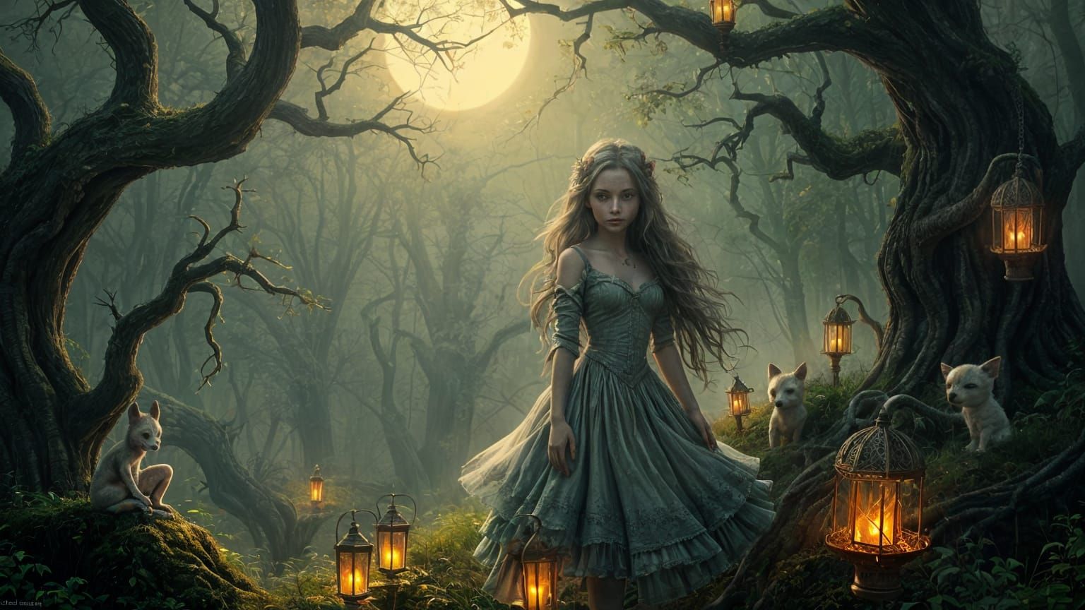 Mysterious Woman in Enchanted Valley by Jean-Baptiste Monge ...