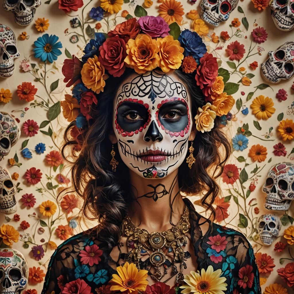 Day of the Dead Portrait in Schoeller Style