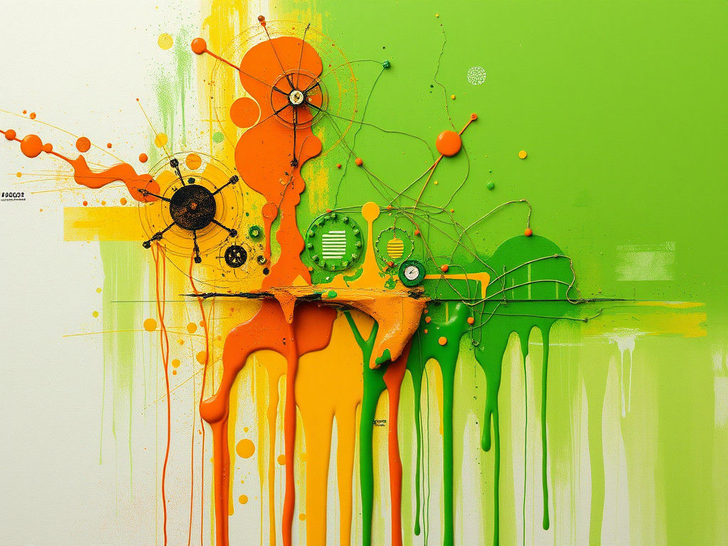 Post-Apocalyptic Mixed Media Art in Vivid Colors