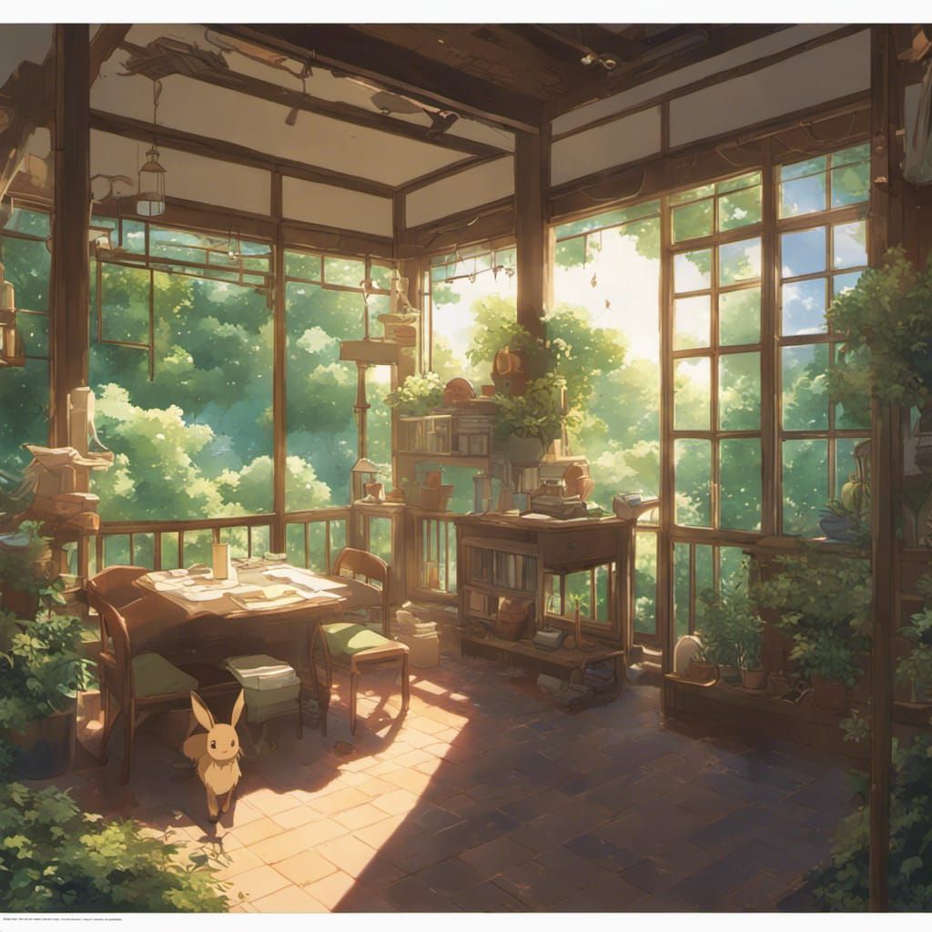 Eevee in Studio Ghibli Anime Style