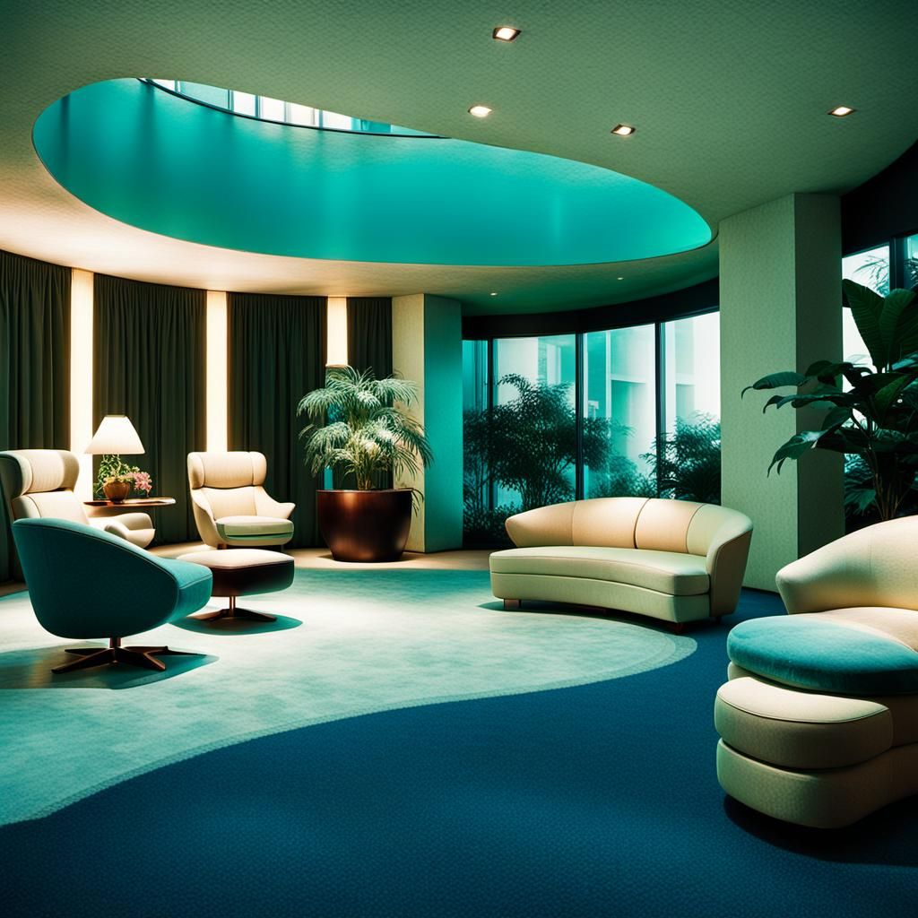 Nostalgic 80s Room with Lush Garden View