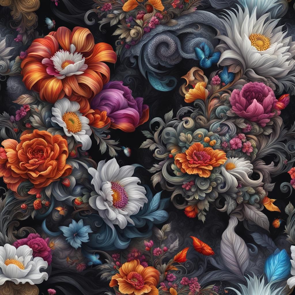 High-Definition Portrait of Woman in Fantasy Fabric Art