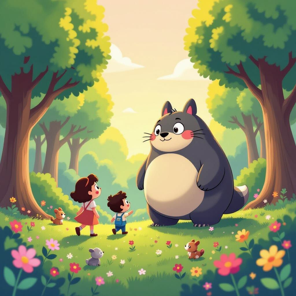 80s Cartoon Adventure with Bubu, Silvia, and Rick