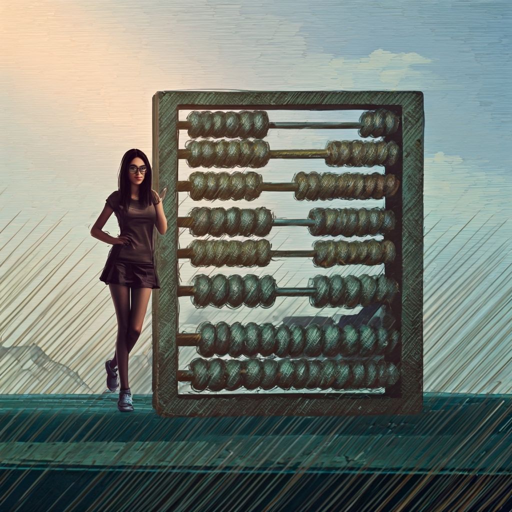 Woman with abacus