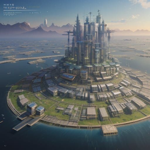 Sunswept Eco-Utopia in Vibrant Detail