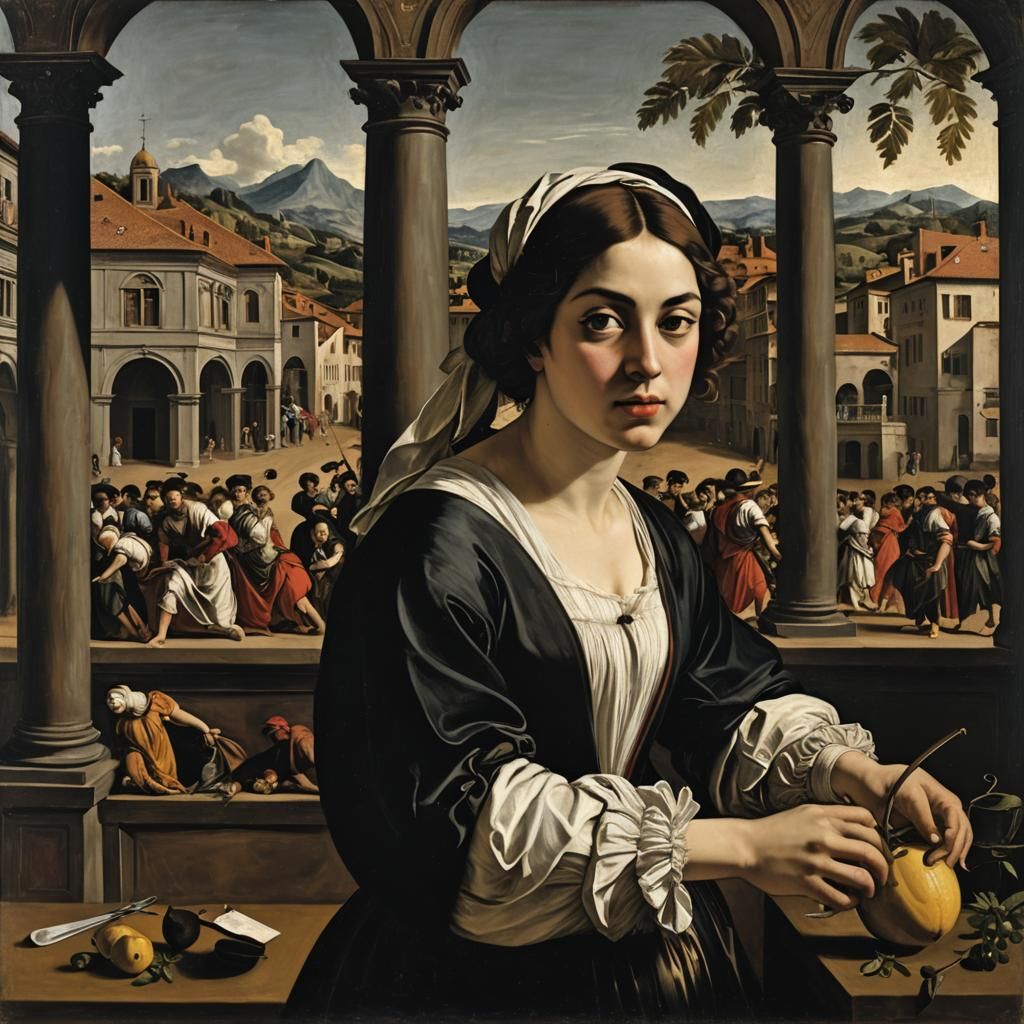 Masked Figure in Baroque-Renaissance Style