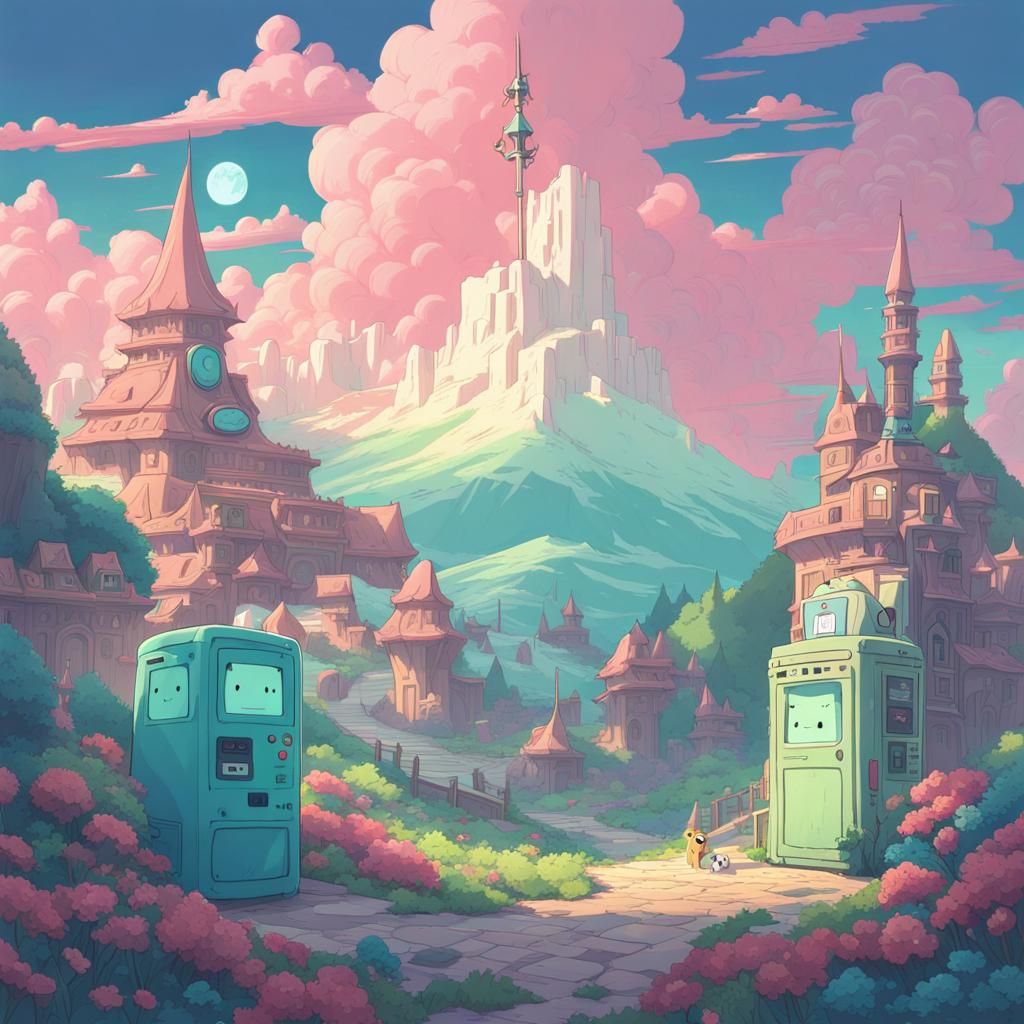 BMO Adventure Time in Studio Ghibli Style