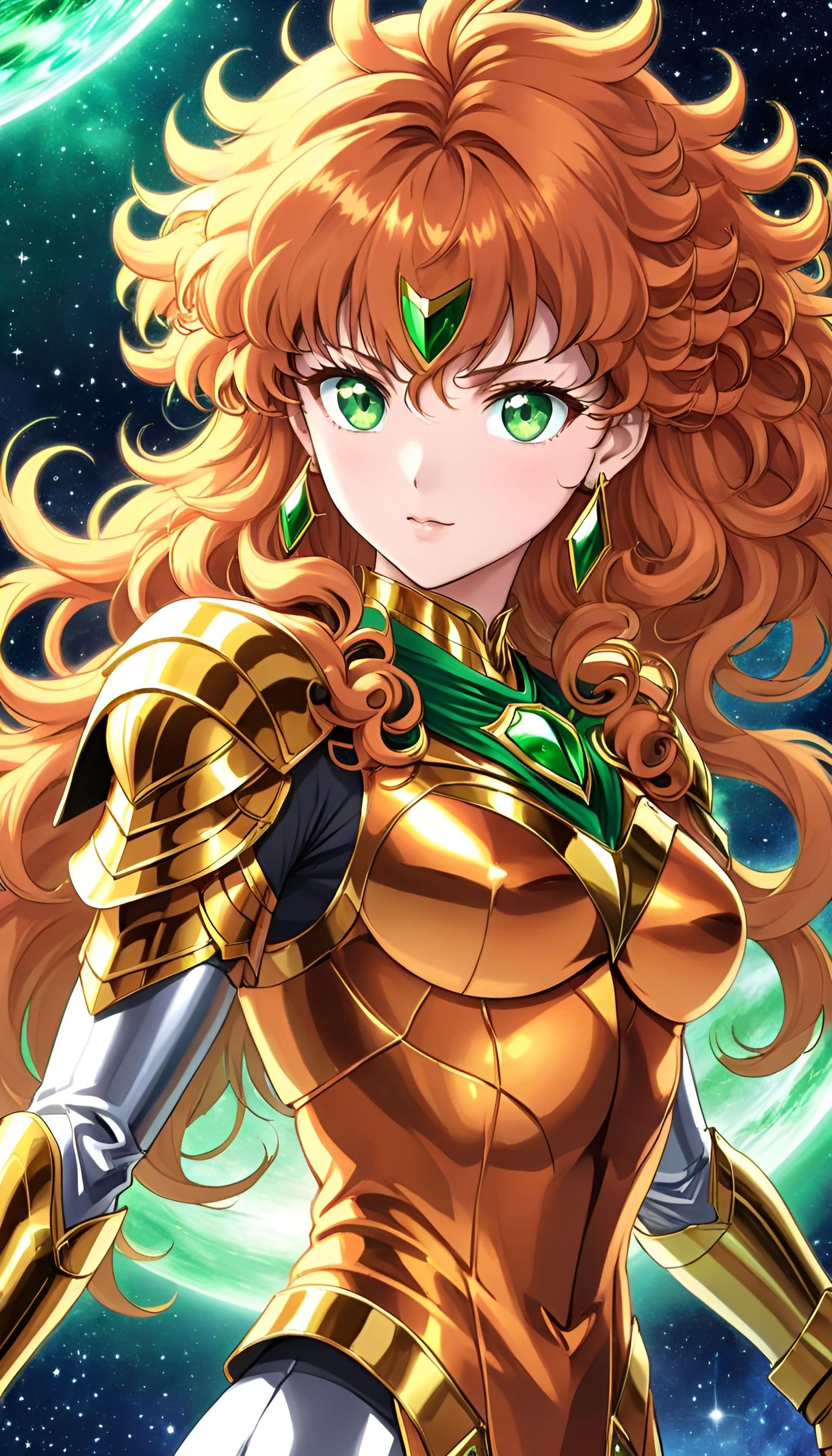 Female Gold Knight in Saint Seiya Manga Style