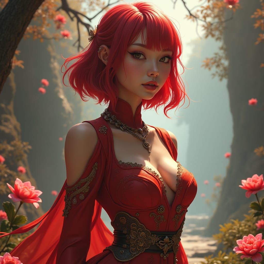 Fantasy Maiden in Hyper-Realistic Matte Painting Style