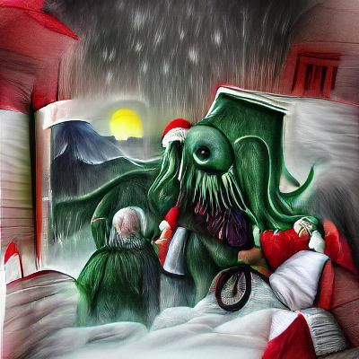 Cthulhu Claus: A Holiday Horror Storybook Illustration