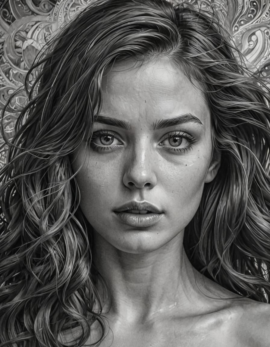 Intense Monochromatic Portrait of a Woman