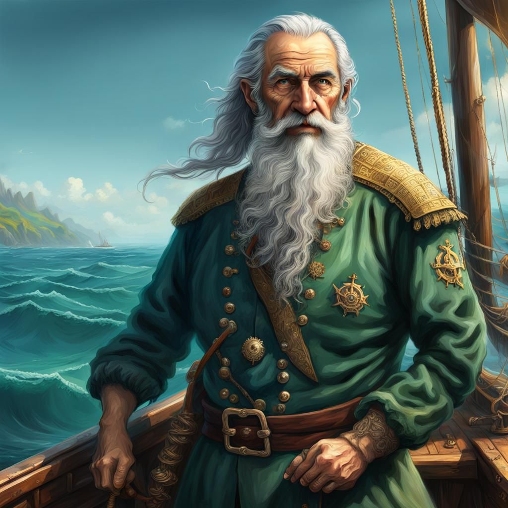 Leon de Greiff as Sea Captain on Sailboat