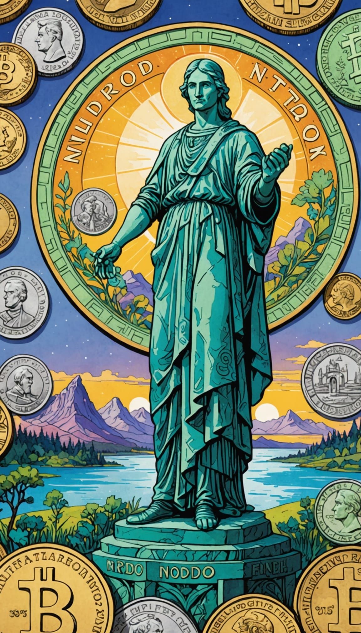 Colorful Intaglio Currency Design in Gouache and Watercolor ...