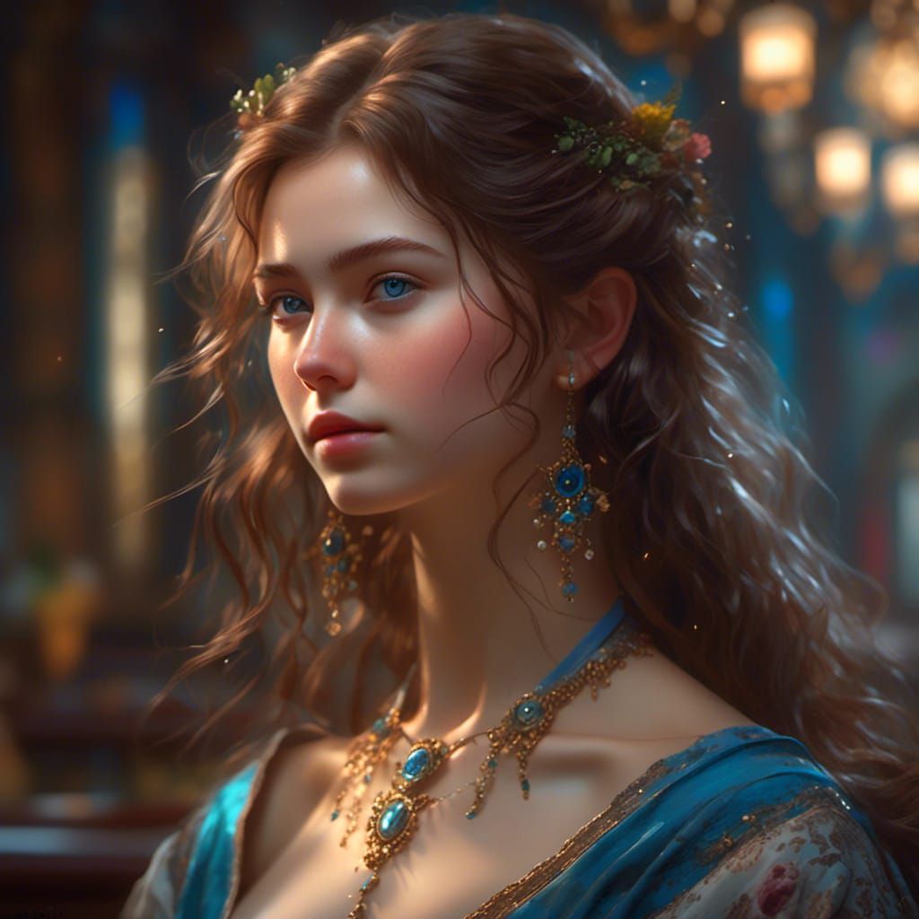 Beautiful High School Student Portrait in Artgerm Style