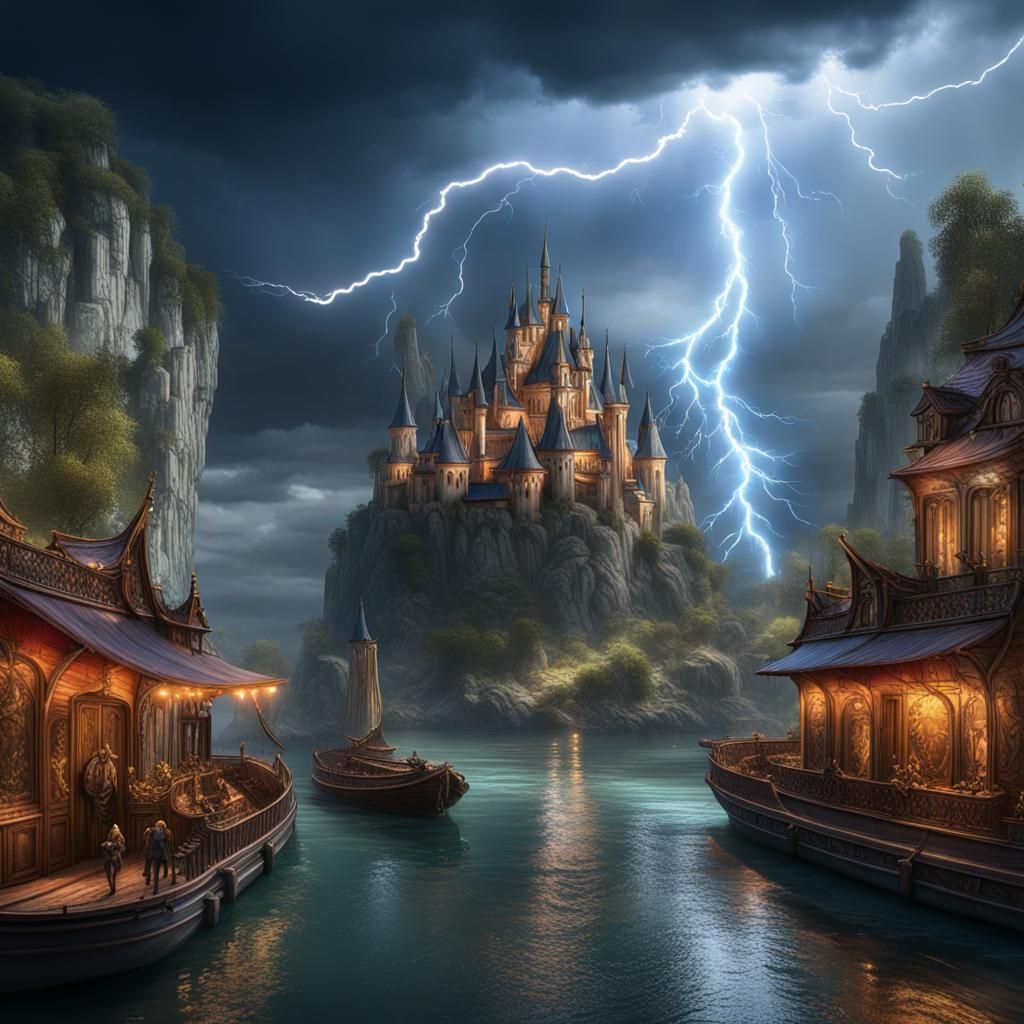Barge on the Meuse: Detailed Matte Painting