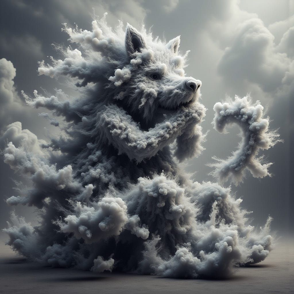 Fuzzy Cuddly Hug in Whimsical Fantasy Style