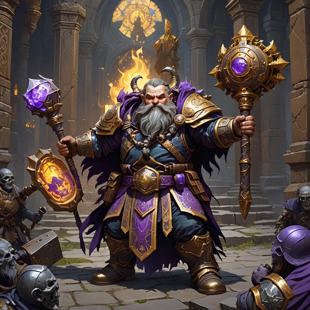 Dwarf Cleric Smite Undead: Dark Fantasy Masterpiece