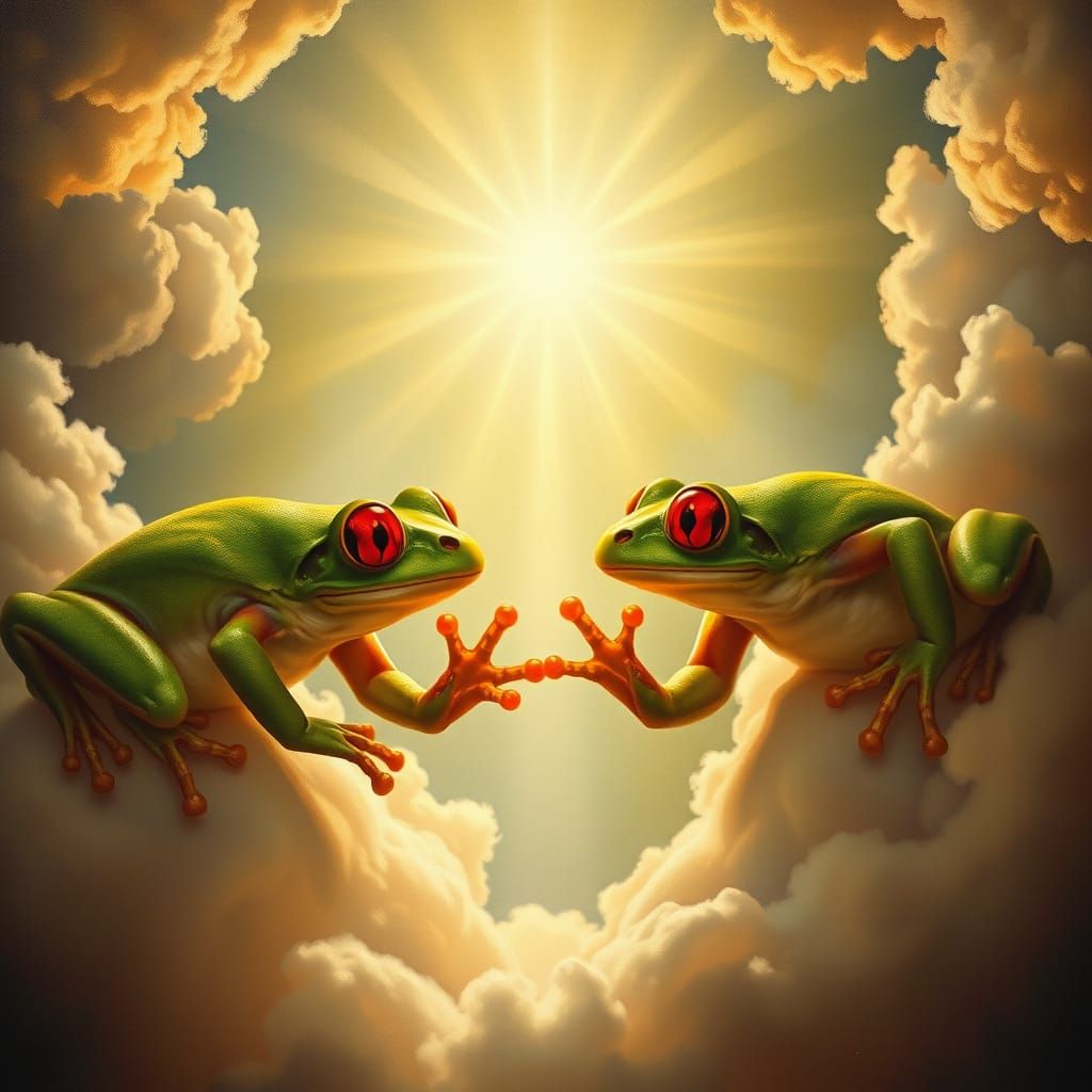 Creation of Adam with Red-Eyed Tree Frogs