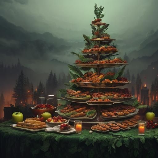 Festive Spices and Holiday Ingredients in Digital Painting