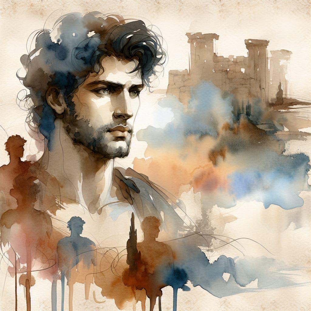 Watercolour Portrait of Hector of Troy