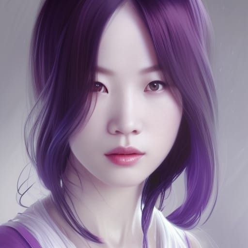 Elegant Chinese Woman Portrait in Art Nouveau Style