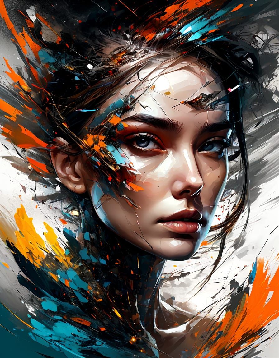 Fractal Mind Portrait in Expressive Surrealism