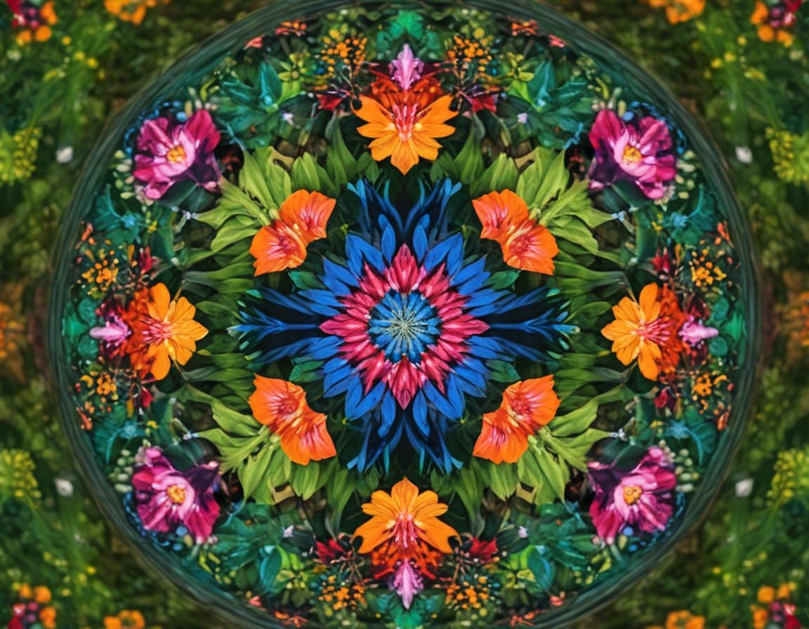 Vibrant Garden Kaleidoscope in Bokeh Photography