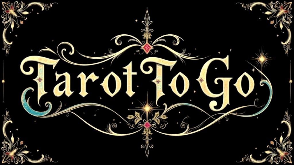 Elegant Tarot Style Letters Spell 'Tarot To Go'
