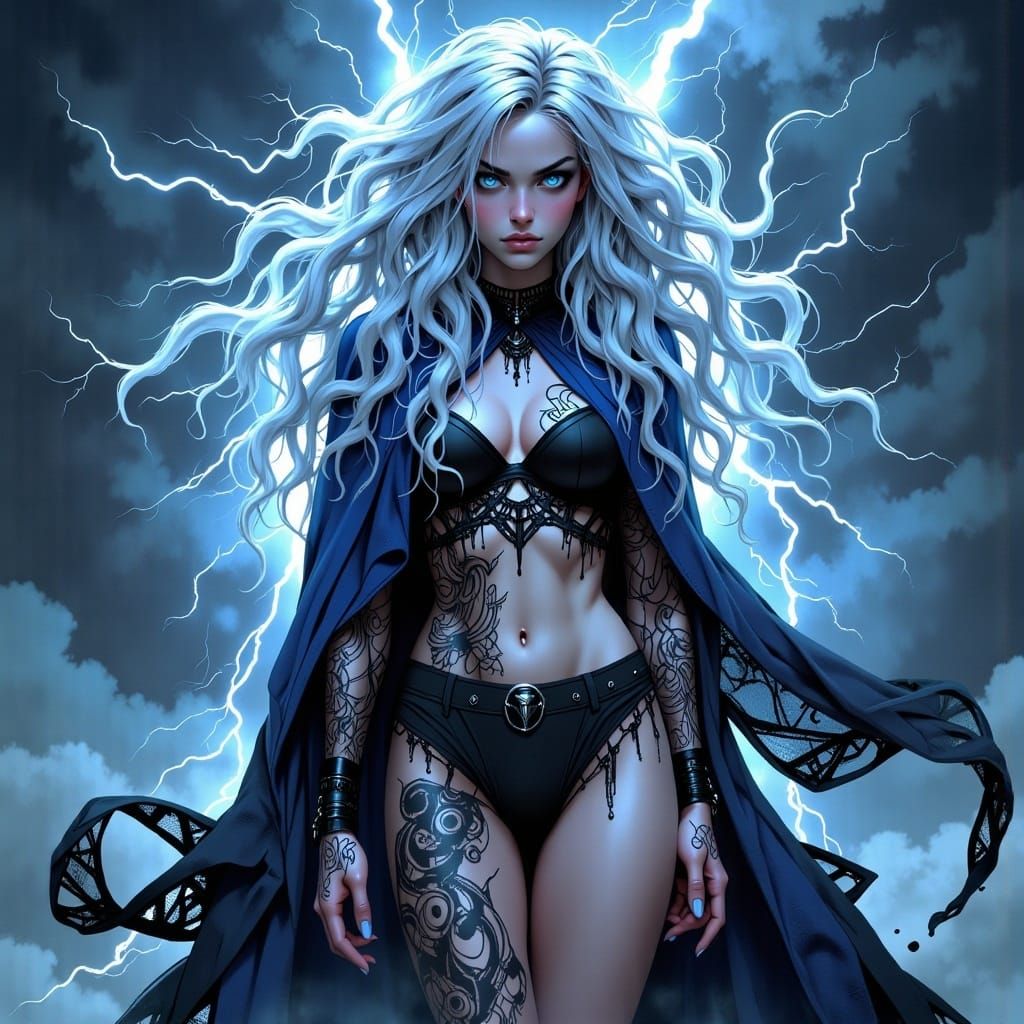 Radiant Demon Lord Summons Lightning in Anime Style