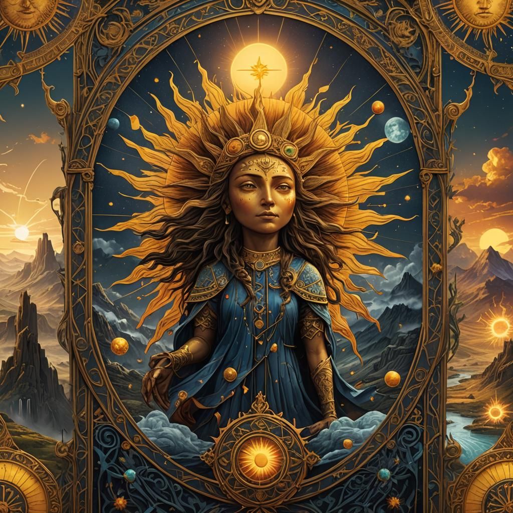 The Sun Tarot Card: Detailed Matte Painting