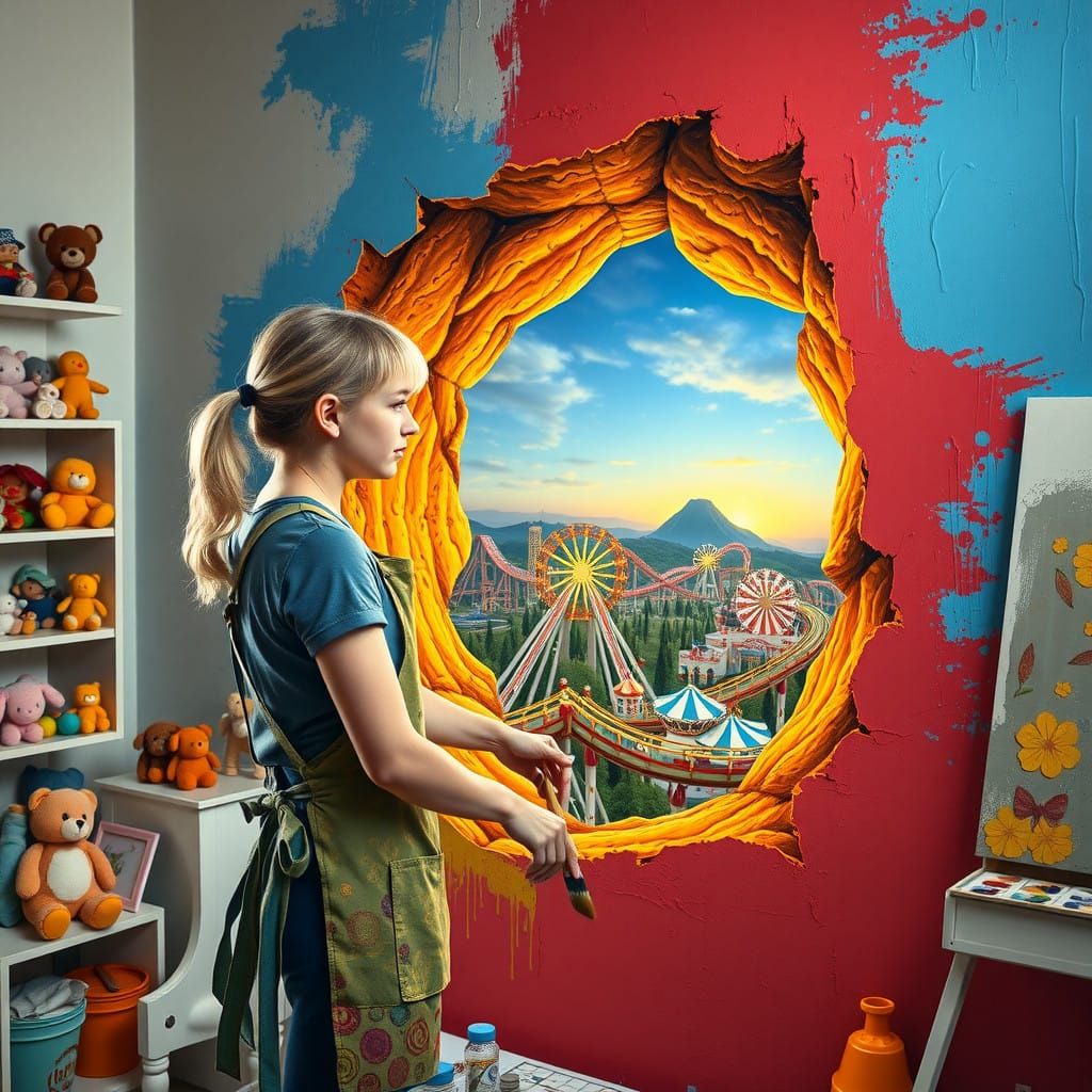 Young Artist Brings Whimsical Roller Coaster to Life with Vi...