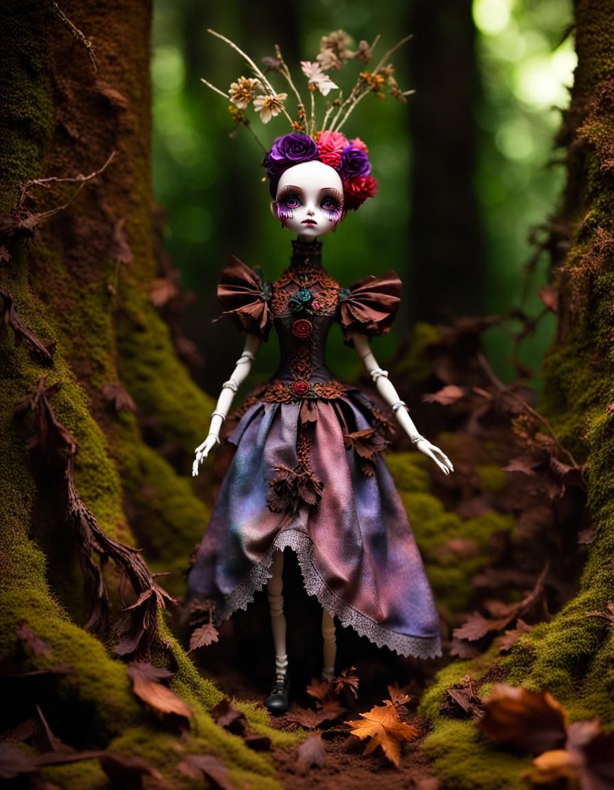 Grumpy Doll Performance in Trompe L'Oeil Forest