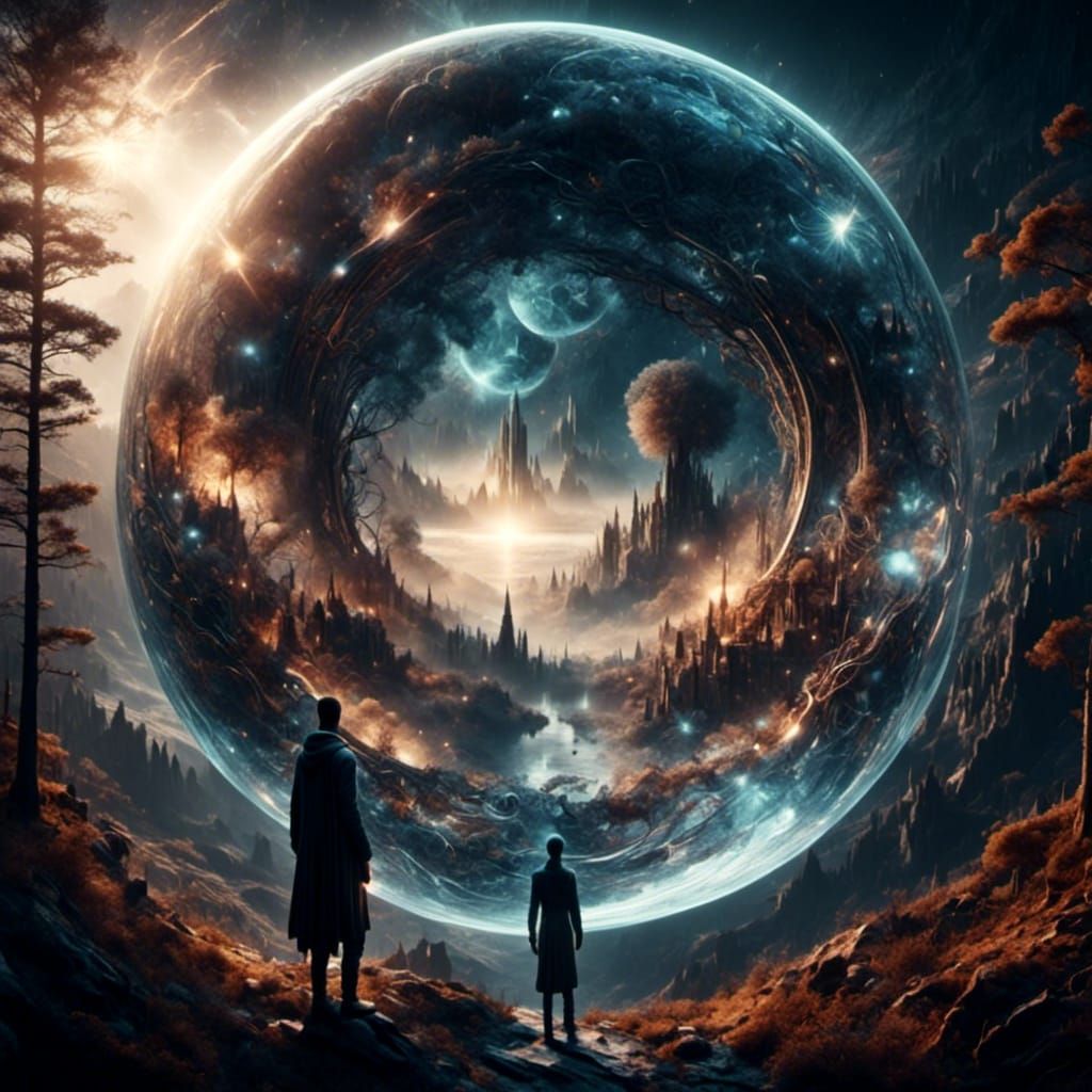 Crystal Balls Reflecting Souls in Dark Fantasy