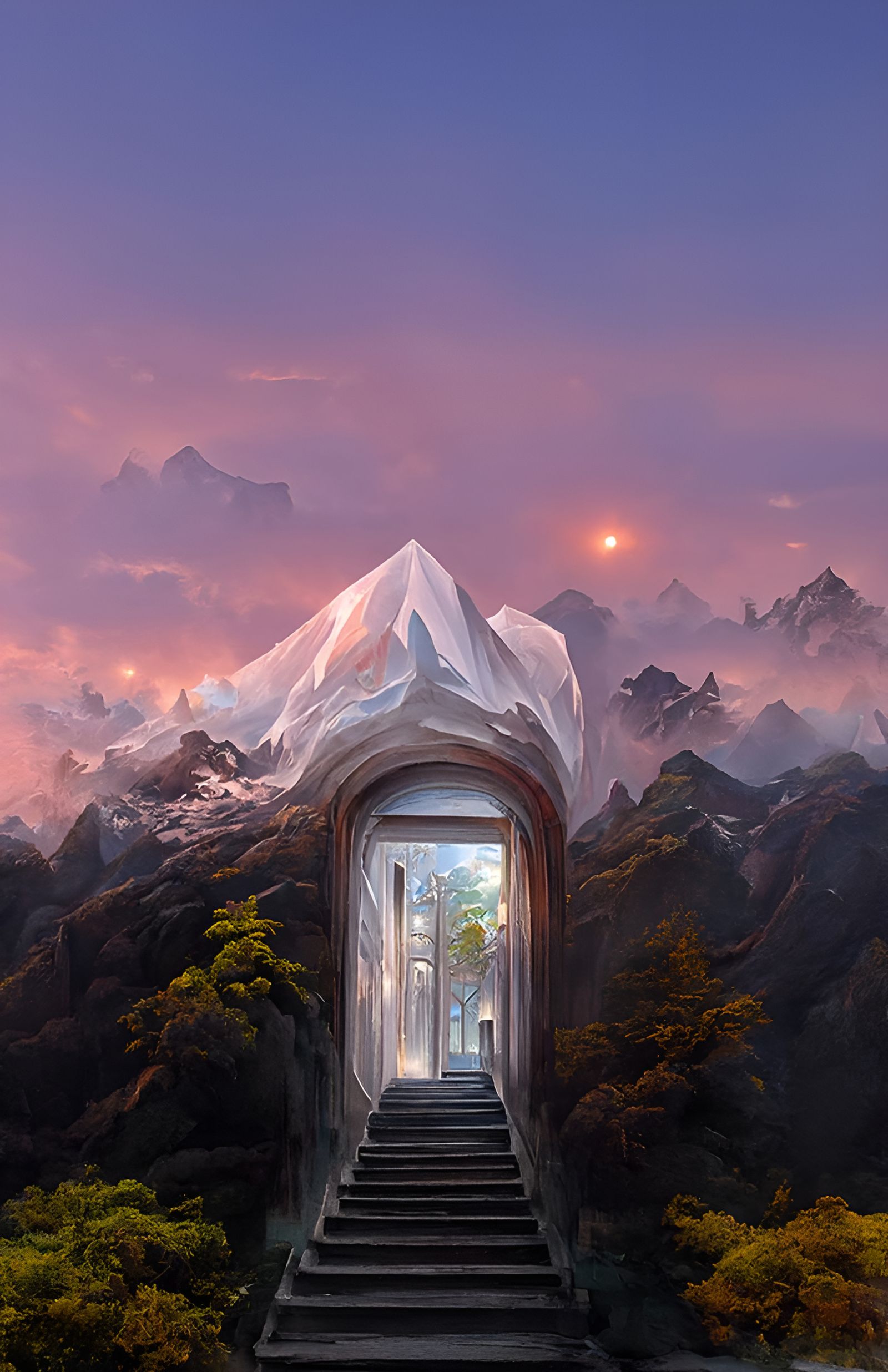 Magic Doorway to Another Dimension in the Mountains